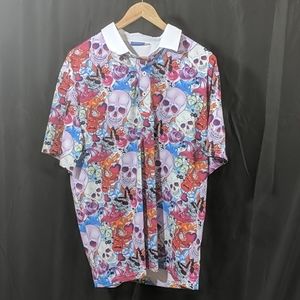 Men's Hreski Polo Skull Print